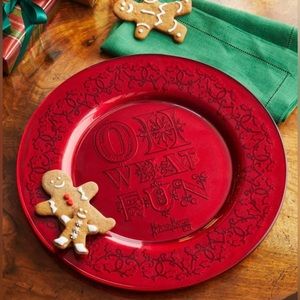 Neiman Marcus Red Christmas 2022 Annual Glass Platter, 13"